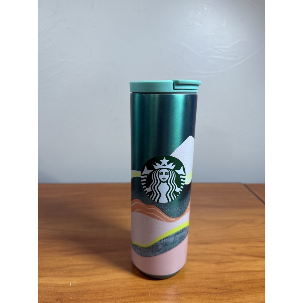 Starbucks Tumbler Metallic Waves Stainless Vacuum Insulated 16oz Coffee‎ Tea